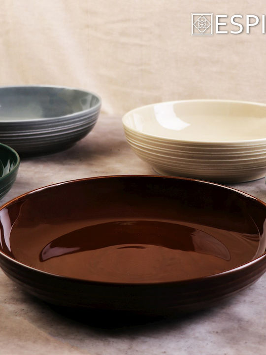 Espiel Terra Porcelain Salad Bowl Brown 28.4x28.4x5.4cm 2pcs
