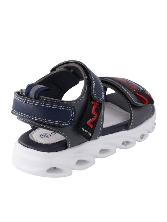 Παιδικά Πέδιλα με Σκρατς & Φωτάκια Navy Μπλε