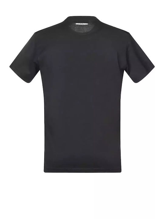 Dsquared2 T-shirt Bărbătesc cu Mânecă Scurtă Negru