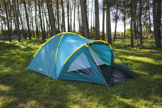 Bestway Camping Tent Tunnel Blue with Double Cloth 3 Seasons for 3 People 350x240x130cm