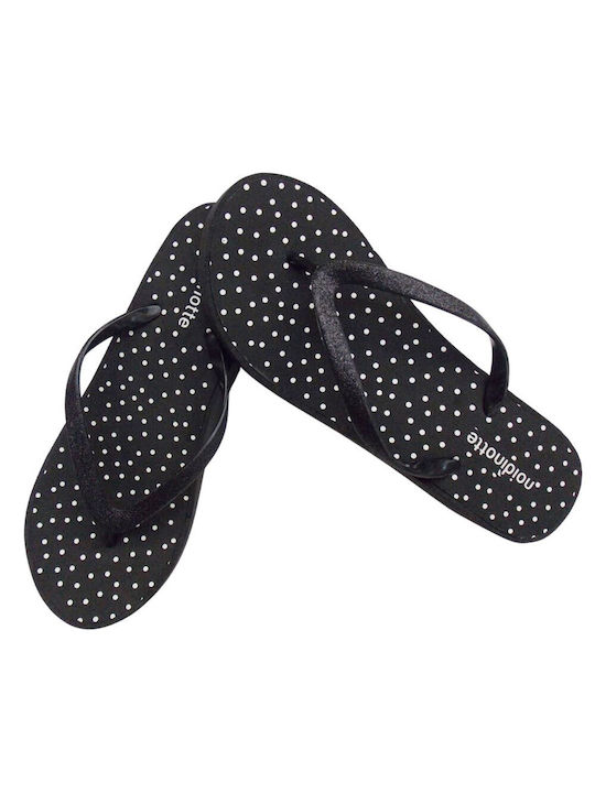 Noidinotte Frauen Flip Flops mit Plattform in Schwarz Farbe