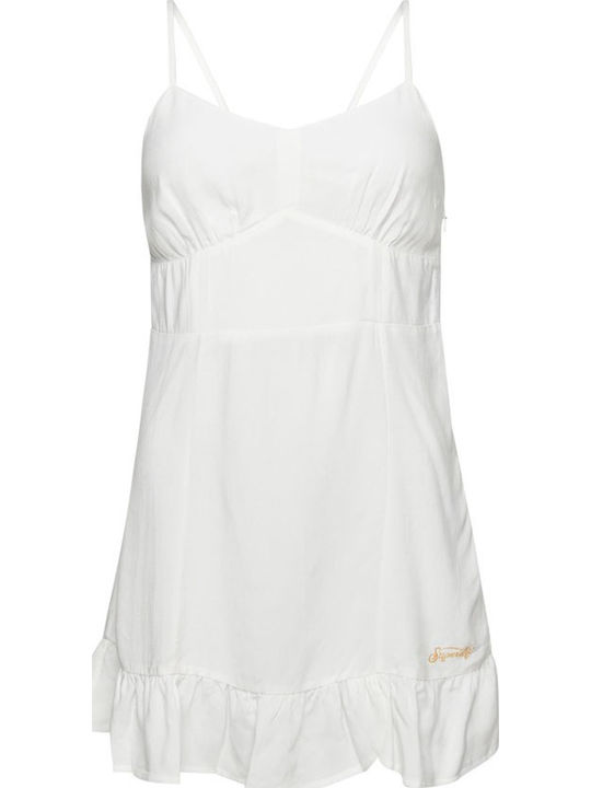 D2 Ovin Vintage Sommer Mini Kleid Weiß