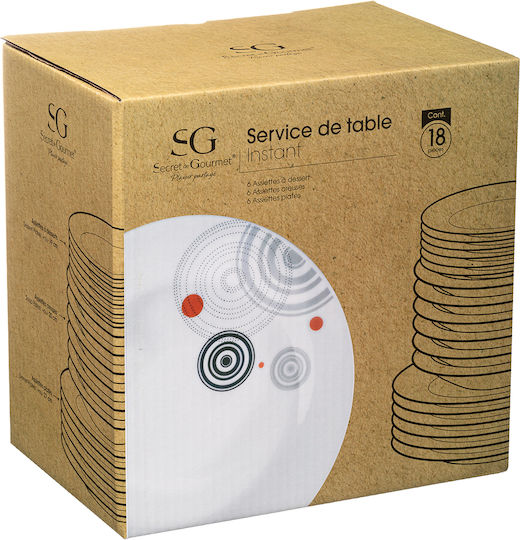 Secret de Gourmet Instant Geschirrset aus Porzellan Weiß 18Stück