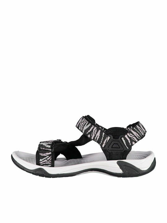 Hamal Women's Flat Sandals Sporty Black Pale Rose