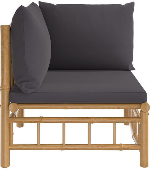 Outdoor-Sessel Bamboo Braun mit Kissen 69x69x65εκ.