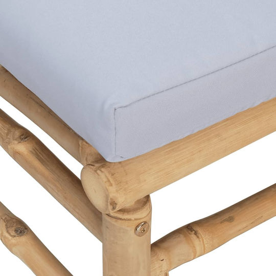 Outdoor-Sessel Bamboo Braun mit Kissen 69x69x65εκ.