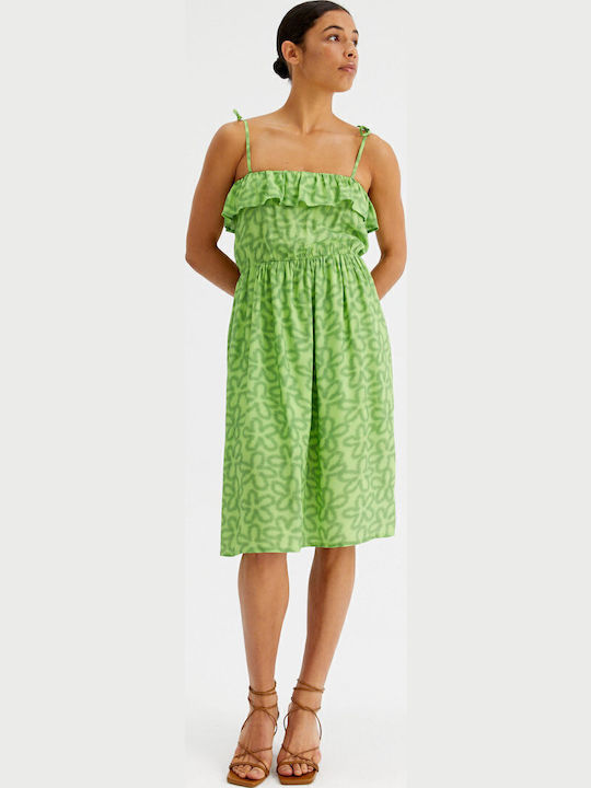 Sommer Midi Kleid mit Rüschen Grün