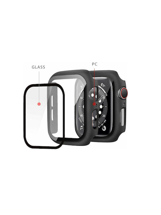 360 Пластмасов Калъф със Стъкло в Черен цвят за Apple Watch 38мм