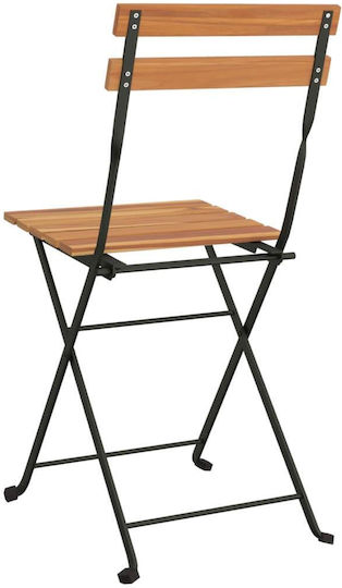 Außenstuhl Metallisch Braun 2Stück 39x45x79cm.