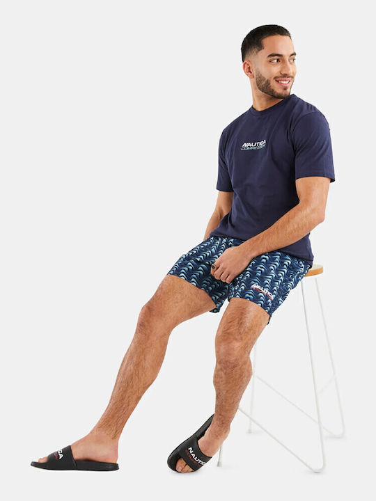 Men's Swimwear Shorts Navy Blue with Patterns