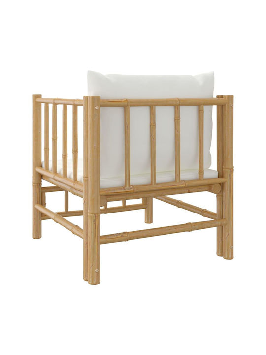 Outdoor-Sessel Bamboo Braun mit Kissen 63x69x65εκ.