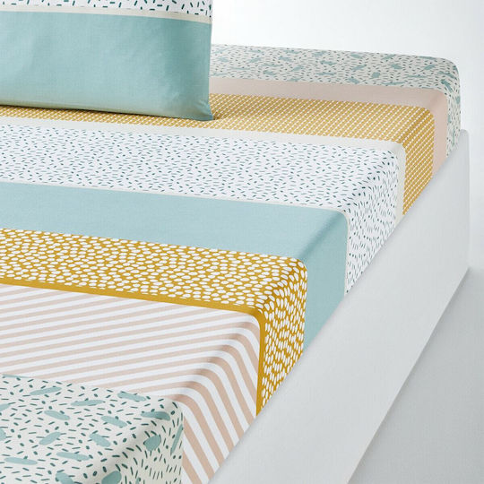La Redoute Interieurs Sheet Single with Elastic Band Cotton White 90x190cm