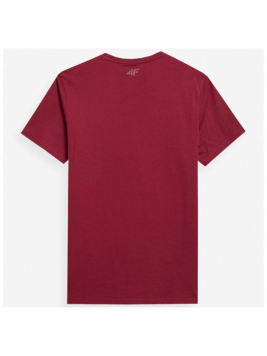 4F Men's Short Sleeve T-shirt Burgundy