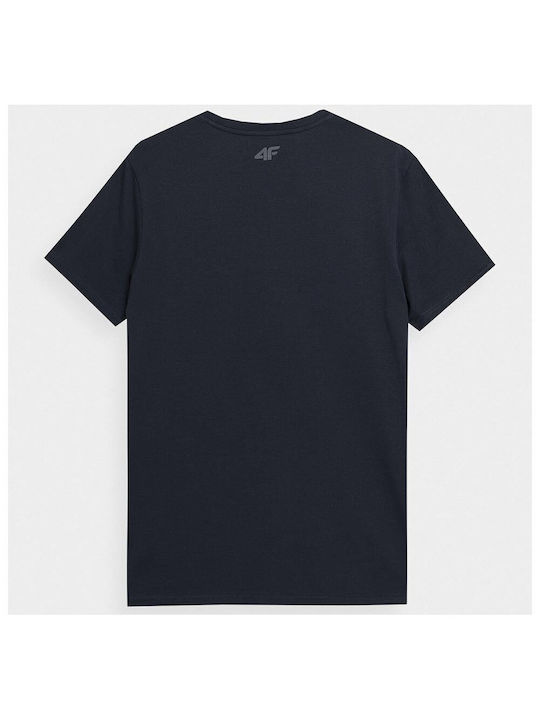 4F Herren T-Shirt Kurzarm Blau