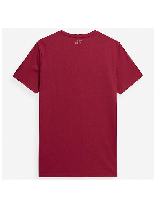 4F T-shirt Bărbătesc cu Mânecă Scurtă Roșu