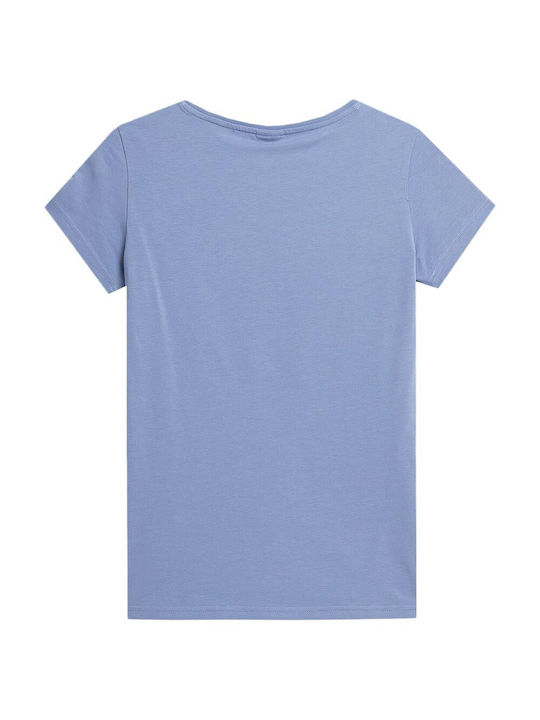 4F Damen Sportlich T-shirt Blau