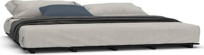 Bed Base Queen Size made of Wood Black 160x200cm.