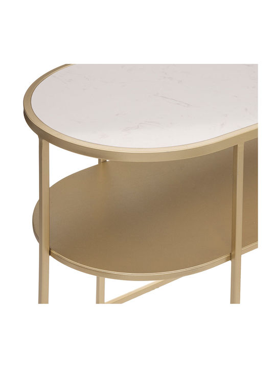 A-S Paige Oval Metal Side Table Gold L52xW31.5xH45cm