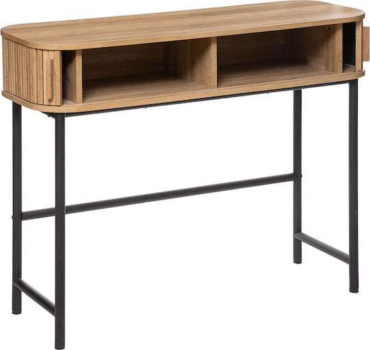 Colva Konsolentisch aus Holz und Metall Beigefarbe M100xB35xH80,5cm