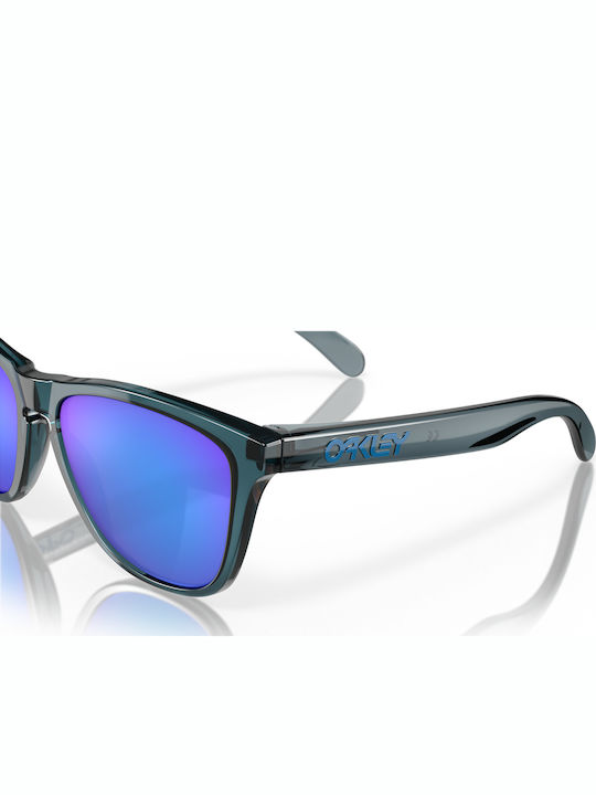 Oakley Frogskins Men's Sunglasses with Black Plastic Frame and Blue Polarized Mirror Lens OO9013-F6