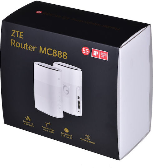 ZTE MC888 Ασύρματο 5G Router Wi‑Fi 6 με 2 Θύρες