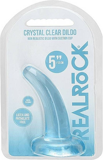 Shots Real Rock Crystal Clear Дилдо Със смукателна чашка Светлосин 13см