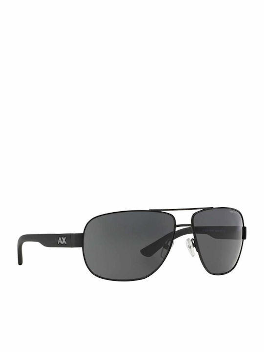 Armani Exchange Мъжки Слънчеви Очила с Черна Метална Рамка и Сиви Поляризирани Стъкла AX2012S 606387
