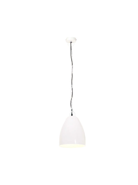 vidaXL Industrial Pendant Light White Bell with Socket E27 32x41cm