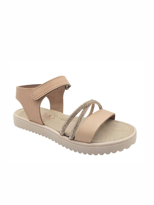 Children's leather anatomical sandal for girls BABYL'S Nude