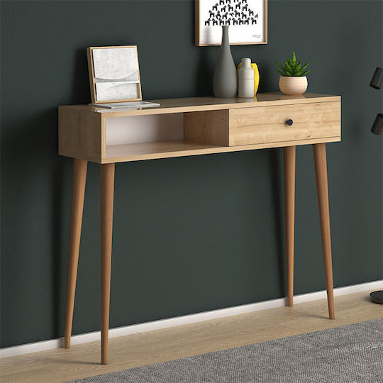 Napoli Wooden Console Table Δρυς L90xW29xH88cm