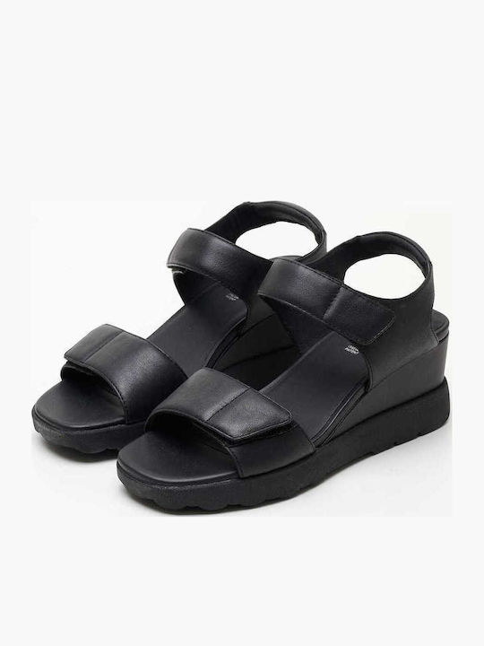 Anatomic Women's Leather Ankle Strap Platforms Black D35G0C 00085 C9999