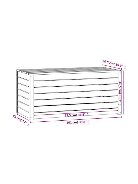 vidaXL Cutie de depozitare pentru exterior Lemn Alb L101xW50.5xH46.5buc