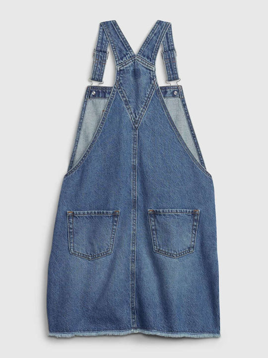 Kids' Denim Overall Skirt Blue