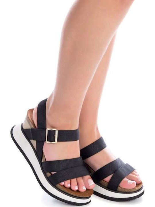 Women's Ankle Strap Platforms Black