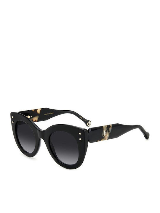 Carolina Herrera Woman Sunglasses with Black Horn-Rimmed Frame and Grey Gradient Lens HER 0127/S WR7/9O