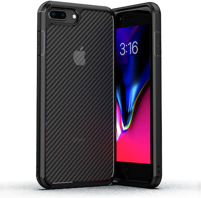 Techsuit CarbonFuse Back Cover / Back Cover Μαύρο / Μαύρο (iPhone 8/7 Plus / iPhone 8/7 Plus)