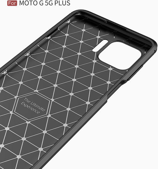 Techsuit Карбонова Задна Корица От Силикон Черна (Moto G 5G Plus)