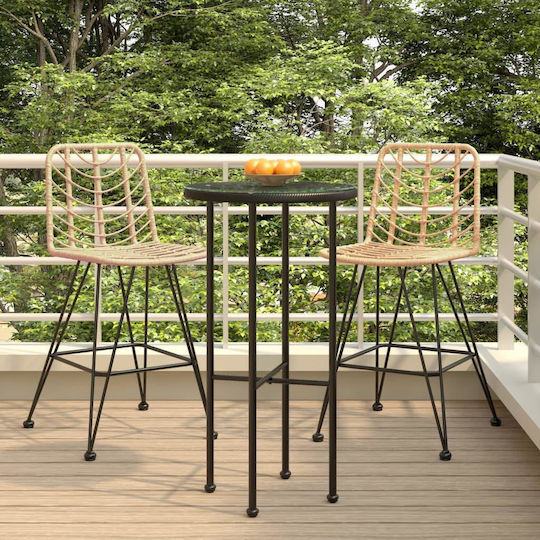 Barhocker Rattan Braun 2 Stück 45x56x103cm Barhocker Rattan Braun 2 Stück 45x56x103cm