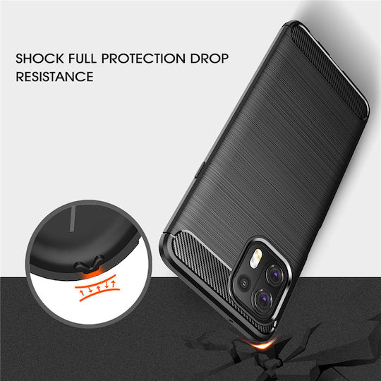 Techsuit Carbon Back Cover Silicon Negru (Edge 20 Lite)