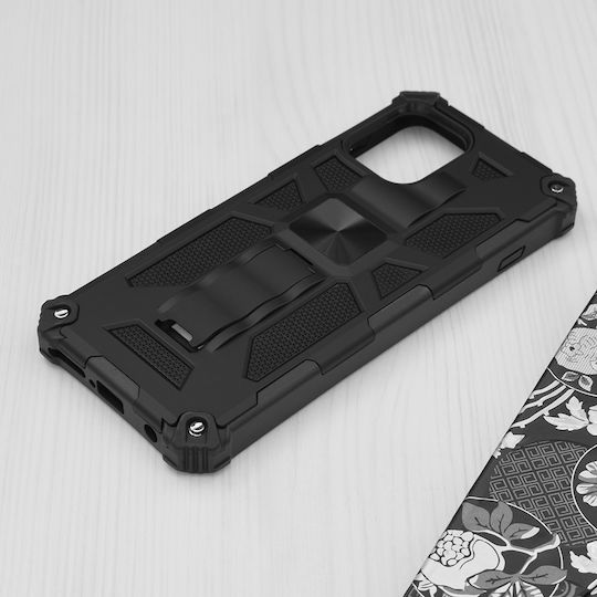 Techsuit Blazor Series Silicone / Plastic Back Cover Black (Motorola Moto G100)