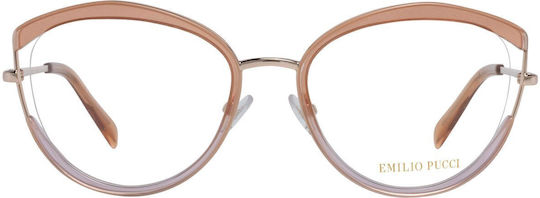 Emilio Pucci Emilio Pucci Women's Metal Prescription Eyeglass Frame Orange EP5106 044