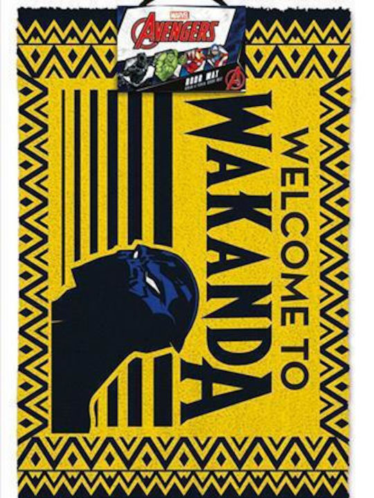 Pyramid International Entrance Mat made of Coir Panther Welcome to Wakanda Yellow 40x60cm