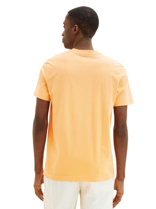 Tom Tailor Herren T-Shirt Kurzarm Washed Out Orange