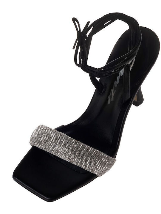 Sandalen mit Strass Schwarz