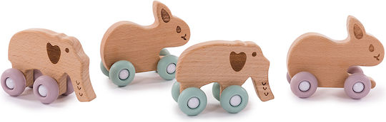 Bo Jungle Push Along Elephant on Wheels made of Wood for 6++ Months