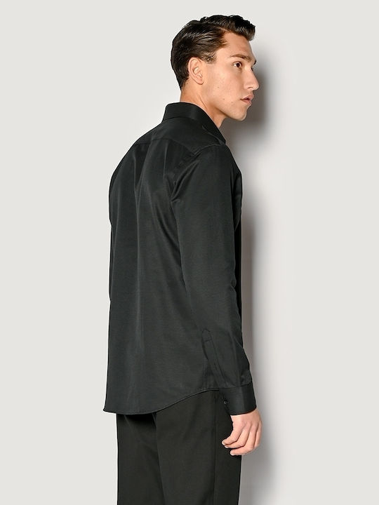 Sogo Men's Shirt Long Sleeve Black