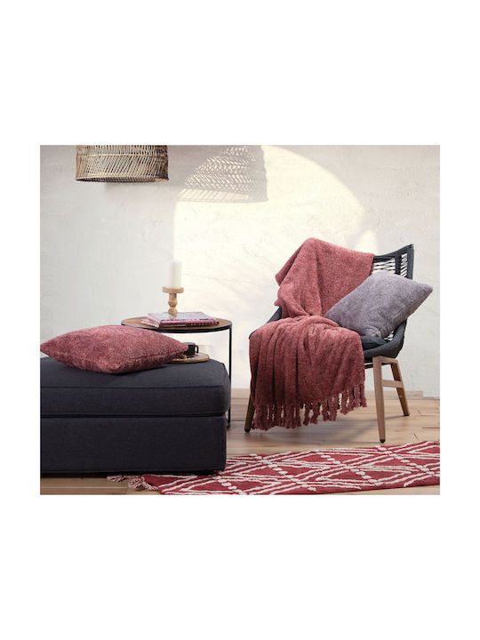 Nef-Nef Homeware Bruttony Teppich Rechteckig Sommer Baumwolle Bordo