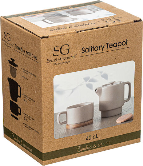 Secret de Gourmet Ceainic Cu Cană Ceramică Roz Natural 400ml