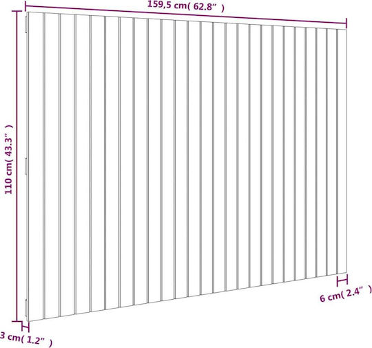 vidaXL Wooden Bed Headboard White 159.5x110cm