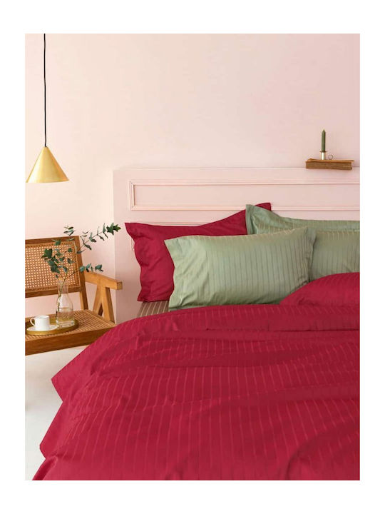 Palamaiki Комплект Плик за Завивка Кинг Сайз с 2 Калъфки 240x250 Sateen Riga Бургундско